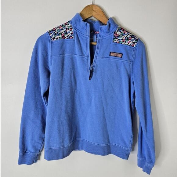 Girls Swimming Whales Shep Shirt Sweater Blue Size L
